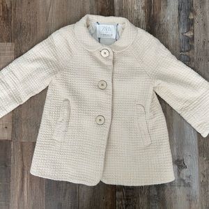 Zara Toddler Girls Cream Peacoat